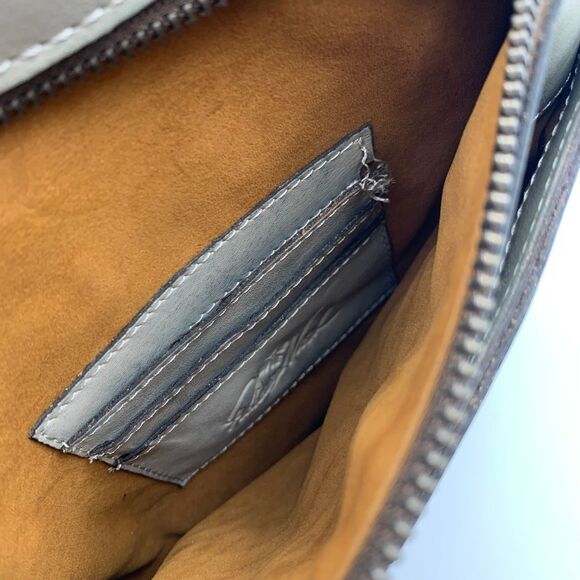 Patricia Nash Burnished Tooled Leather Francesca Organizer Crossbody Bag in Gray - Picture 7 of 12